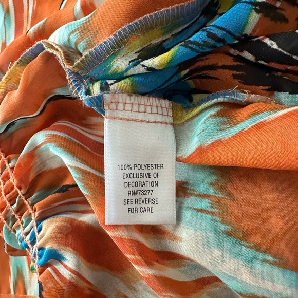 Apt. 9 Orange and Green Asymmetrical Blouse 💛💙 - Picture 8 of 10